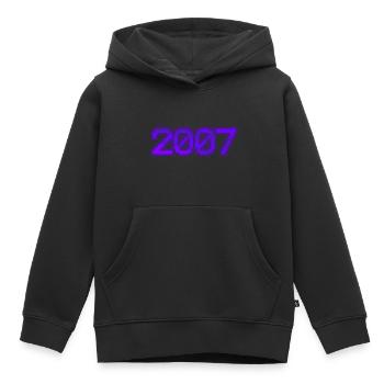 2007 - Kinder Premium Organic Hoodie - Schwarz - Vorne - AI Model Kid Male (0cm)