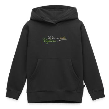 Ich bin ein starker Vegetarier - Kinder Premium Organic Hoodie - Schwarz - Vorne - AI Model Kid Male (0cm)