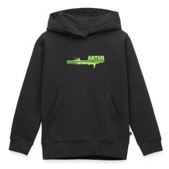 Geschenk für Artur - Kinder Premium Organic Hoodie - Schwarz - Vorne - AI Model Kid Male (0cm)