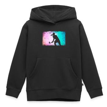 Hockeyspielerin Feldhockey Mädchen Hockey - Kinder Premium Organic Hoodie - Schwarz - Vorne - AI Model Kid Male (0cm)