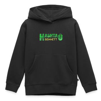 Prénom Bennett - Sweat Premium à capuche enfant bio - noir - Devant - AI Model Kid Male (0cm)