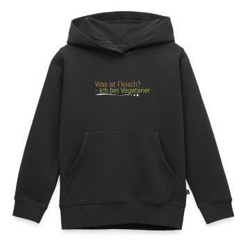Was ist Fleisch? Ich bin Vegetarier - Kinder Premium Organic Hoodie - Schwarz - Vorne - AI Model Kid Male (0cm)