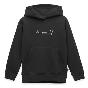 Nicole comme prénom - Sweat Premium à capuche enfant bio - noir - Devant - AI Model Kid Male (0cm)