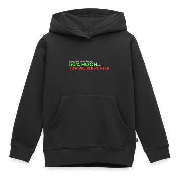 50% hoch und 30% runter - Kinder Premium Organic Hoodie - Schwarz - Vorne - AI Model Kid Male (0cm)