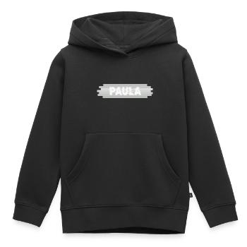 Paula als Name - Kinder Premium Organic Hoodie - Schwarz - Vorne - AI Model Kid Male (0cm)