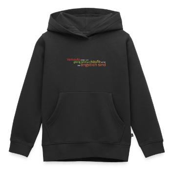 Verkaufe wenn sie gierig.. - Kinder Premium Organic Hoodie - Schwarz - Vorne - AI Model Kid Male (0cm)