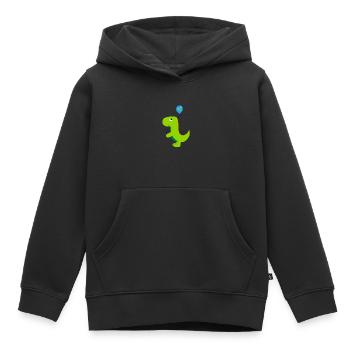 Little dinosaur with balloon - Kids Premium Organic Hoodie - black - Front - AI Model Kid Male (0cm)