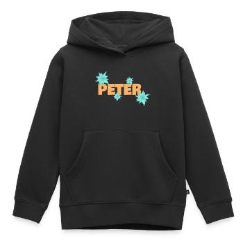 Edelweiß Peter - Kinder Premium Organic Hoodie - Schwarz - Vorne - AI Model Kid Male (0cm)