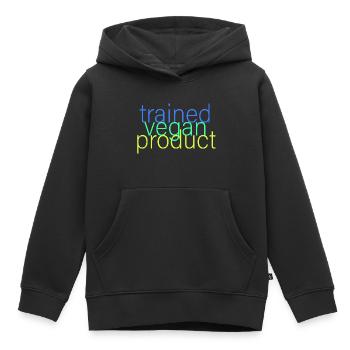 produit végétalien formé - Sweat Premium à capuche enfant bio - noir - Devant - AI Model Kid Male (0cm)
