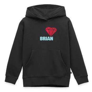 Noble Brian - Sweat Premium à capuche enfant bio - noir - Devant - AI Model Kid Male (0cm)