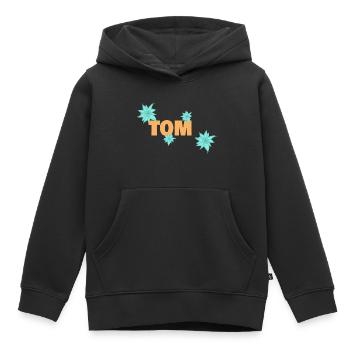 Prénom Tom - Sweat Premium à capuche enfant bio - noir - Devant - AI Model Kid Male (0cm)