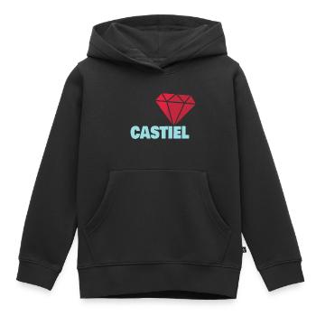 Kostbar Castiel - Kinder Premium Organic Hoodie - Schwarz - Vorne - AI Model Kid Male (0cm)