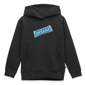 Naissance Oksana - Sweat Premium à capuche enfant bio - noir - Devant - AI Model Kid Male (0cm)