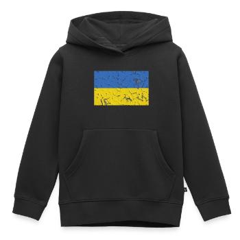 Ukraine - Kinder Premium Organic Hoodie - Schwarz - Vorne - AI Model Kid Male (0cm)