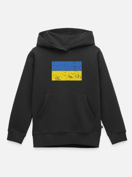 Ukraine - Premium børne hættetrøje økologisk - sort