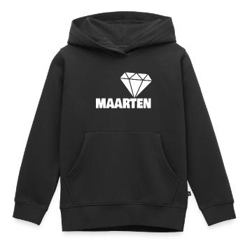 Maarten en tant que noble - Sweat Premium à capuche enfant bio - noir - Devant - AI Model Kid Male (0cm)