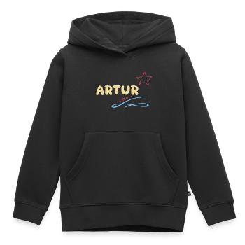 Geschenk für Artur - Kinder Premium Organic Hoodie - Schwarz - Vorne - AI Model Kid Male (0cm)