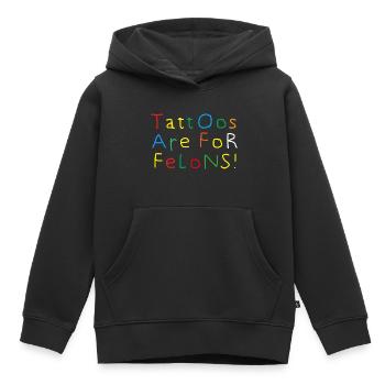 Les tatouages sont pour les criminels Illustration tatouée - Sweat Premium à capuche enfant bio - noir - Devant - AI Model Kid Male (0cm)
