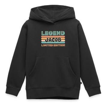Jacob comme prénom - Sweat Premium à capuche enfant bio - noir - Devant - AI Model Kid Male (0cm)