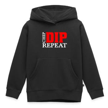 Chip Dip Repeat 12 - Kinder Premium Organic Hoodie - Schwarz - Vorne - AI Model Kid Male (0cm)