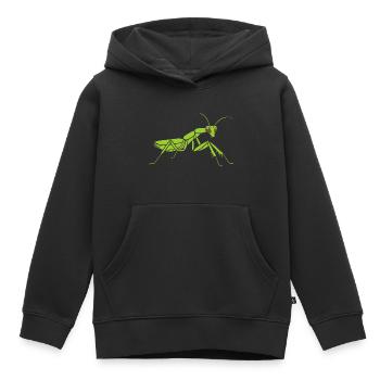 Mante religieuse - Sweat Premium à capuche enfant bio - noir - Devant - AI Model Kid Male (0cm)