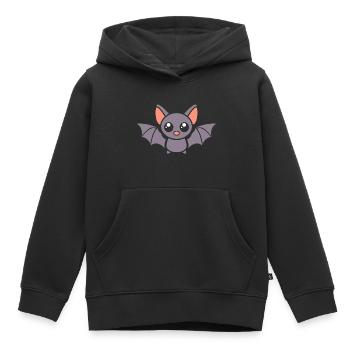 chauve-souris - Sweat Premium à capuche enfant bio - noir - Devant - AI Model Kid Male (0cm)
