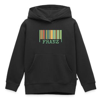 Strichcode Franz - Kinder Premium Organic Hoodie - Schwarz - Vorne - AI Model Kid Male (0cm)