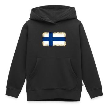 Finlande - Sweat Premium à capuche enfant bio - noir - Devant - AI Model Kid Male (0cm)