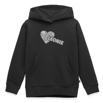 Léonie - Sweat Premium à capuche enfant bio - noir - Devant - AI Model Kid Male (0cm)