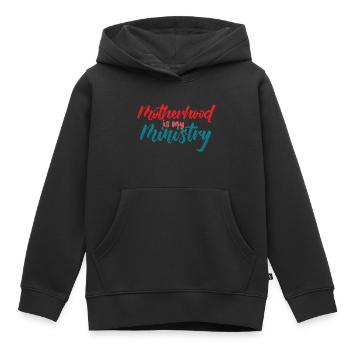 La maternité est mon ministère - Sweat Premium à capuche enfant bio - noir - Devant - AI Model Kid Male (0cm)