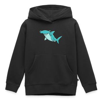 Animal Cartoon Hammerhead Shark - Kids Premium Organic Hoodie - black - Front - AI Model Kid Male (0cm)