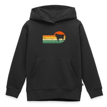Vache Vaches - Sweat Premium à capuche enfant bio - noir - Devant - AI Model Kid Male (0cm)