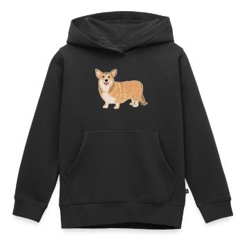 Stehender Corgi - Kinder Premium Organic Hoodie - Schwarz - Vorne - AI Model Kid Male (0cm)