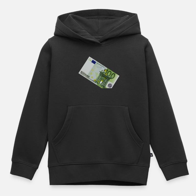 Billet de 100 euros sur fond blanc - Sweat Premium à capuche enfant bio - noir