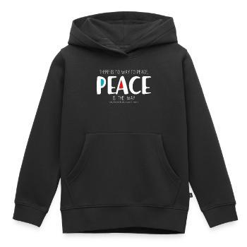Peace 2 (dunkel) - Kinder Premium Organic Hoodie - Schwarz - Vorne - AI Model Kid Male (0cm)