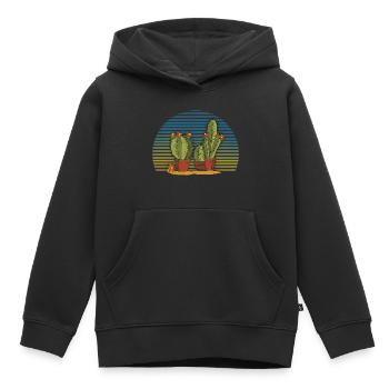 Kakteen - Kinder Premium Organic Hoodie - Schwarz - Vorne - AI Model Kid Male (0cm)