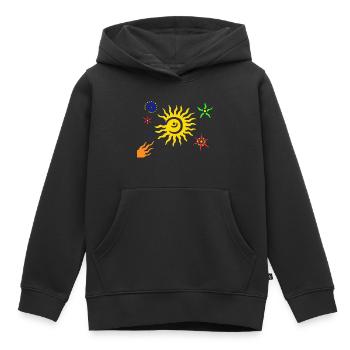 Univers - Sweat Premium à capuche enfant bio - noir - Devant - AI Model Kid Male (0cm)