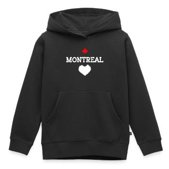 Montréal - Sweat Premium à capuche enfant bio - noir - Devant - AI Model Kid Male (0cm)