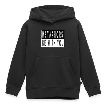 Blog editeur cadeau livre d’idées génial châssis - Sweat Premium à capuche enfant bio - noir - Devant - AI Model Kid Male (0cm)