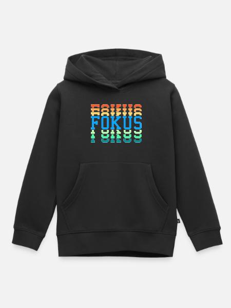 Fokus - Kinder Premium Organic Hoodie - Schwarz