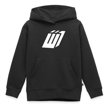 Abstract W-Brief - Kinder Premium Organic Hoodie - Schwarz - Vorne - AI Model Kid Male (0cm)
