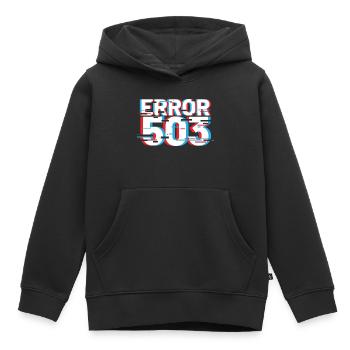 Error 503 Glitch - Kids Premium Organic Hoodie - black - Front - AI Model Kid Male (0cm)