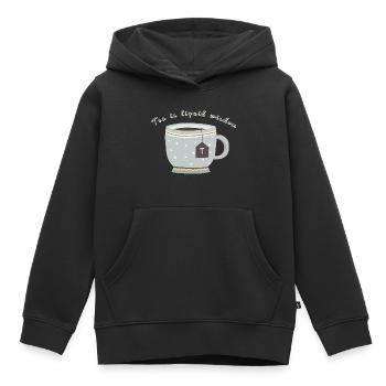Le thé est une sagesse liquide - Sweat Premium à capuche enfant bio - noir - Devant - AI Model Kid Male (0cm)