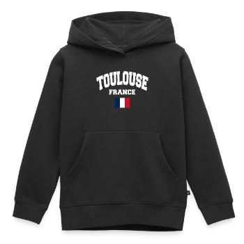 Toulouse - Kinder Premium Organic Hoodie - Schwarz - Vorne - AI Model Kid Male (0cm)