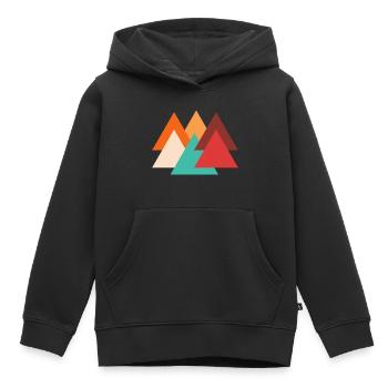 Retro-Dreieck - Kinder Premium Organic Hoodie - Schwarz - Vorne - AI Model Kid Male (0cm)