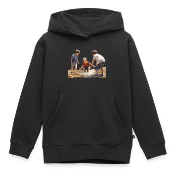 Une enfance insouciante est un cadeau - Sweat Premium à capuche enfant bio - noir - Devant - AI Model Kid Male (0cm)