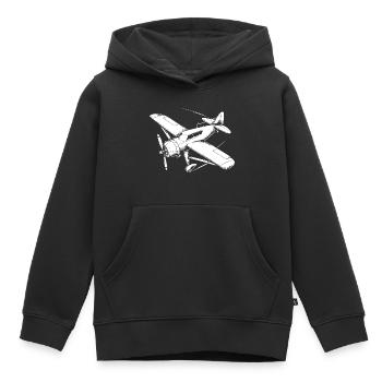 Dessin de plan d’hélice - Sweat Premium à capuche enfant bio - noir - Devant - AI Model Kid Male (0cm)
