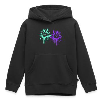 2 Heavy Metal Hard Rock Graffiti Cornes Gestes de la main - Sweat Premium à capuche enfant bio - noir - Devant - AI Model Kid Male (0cm)