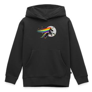 Schwarzes Einhorn – Mystisch und farbenfroh - Kinder Premium Organic Hoodie - Schwarz - Vorne - AI Model Kid Male (0cm)