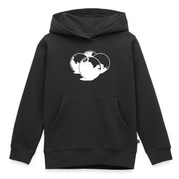 Dessin de boules de billard - Sweat Premium à capuche enfant bio - noir - Devant - AI Model Kid Male (0cm)